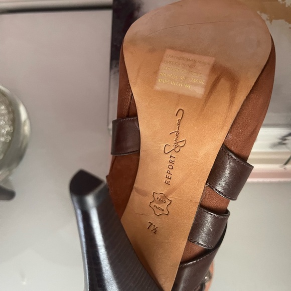 Brown suede boots with leather details - Picture 5 of 5